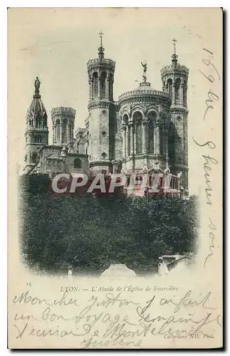 Cartes postales Lyon L'Abside de l'Eglise de Fourviere