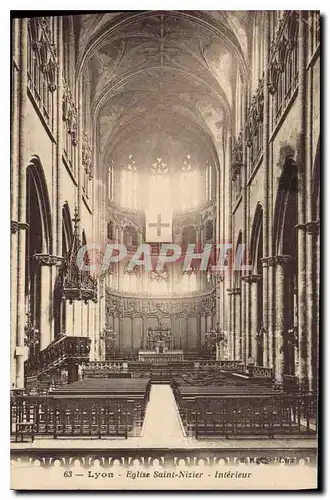 Cartes postales Lyon Eglise Saint Nizier Interieur