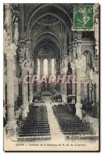 Cartes postales Lyon Interieur de la Basilique de N D de Fourviere