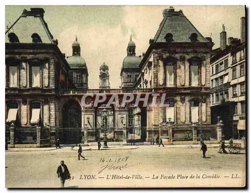 Ansichtskarte AK Lyon Hotel de Ville la Facade Place de la Comedie