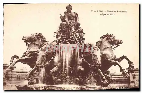 Ansichtskarte AK Lyon Fontaine Bartholdi erigee en 1892