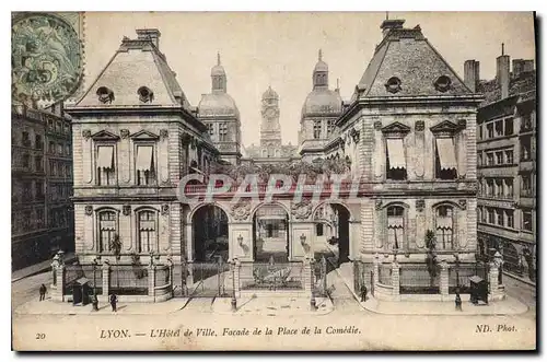 Cartes postales Lyon Hotel de Ville Facade de la Place de la Comedie