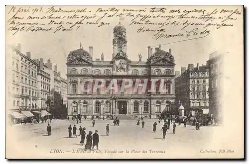 Cartes postales Lyon Hotel de Ville Facade sur la Place des Terreaux