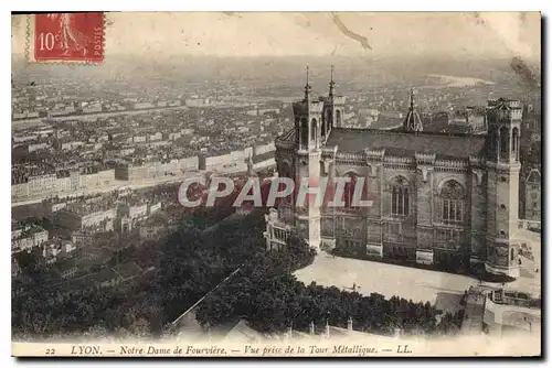 Cartes postales Lyon Notre Dame de Fourviere Vue prise de la Tour Metallique