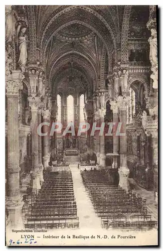 Cartes postales Lyon Interieur de la Basilique de N D de Fourviere