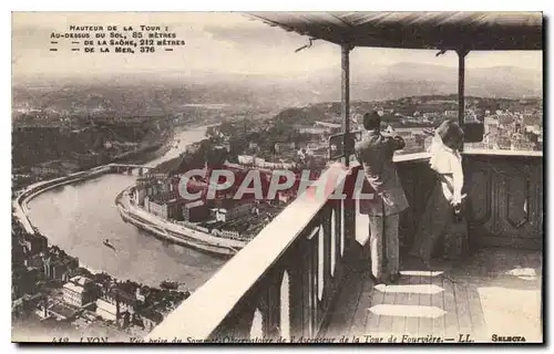 Cartes postales Lyon Vue prise du Sommet Observatoire de l'Ascenseur de la Tour de Fourviere