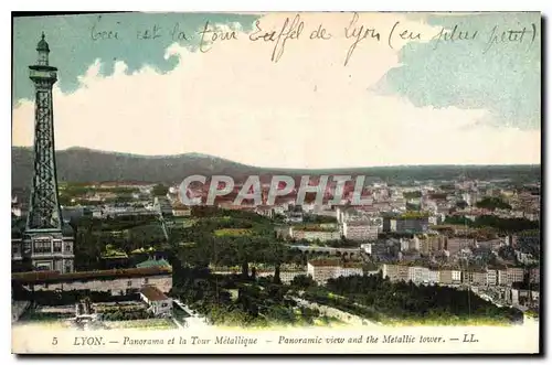 Cartes postales Lyon Panorama et la Tour Metallique