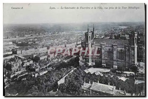 Ansichtskarte AK Lyon Sanctuaire de Fourviere et la Ville vue prise de la Tour Metallique