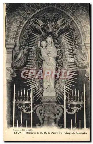 Cartes postales Lyon Basilique de N D de Fourviere Vierge du Sanctuaire