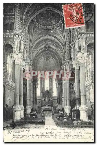 Cartes postales Lyon Interieur de la Basilique de N D de Fourviere