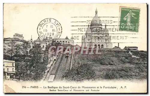 Cartes postales Paris Basilique du Sacre Coeur de Montmartre et le Funiculaire