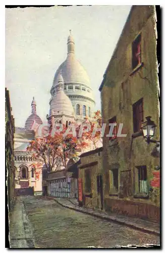 Ansichtskarte AK Paris en Flanant Montmartre La Basilique vue de la Rue du Chevalier de la Barre