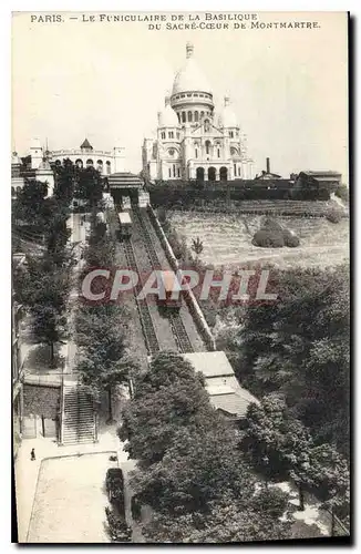 Cartes postales Paris Le Funiculaire de la Basilique du Sacre Coeur de Montmartre