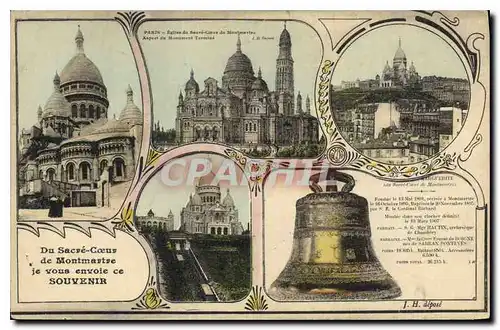 Cartes postales Paris Sacre Coeur de Montmartre je vous envoie ce souvenir Cloche