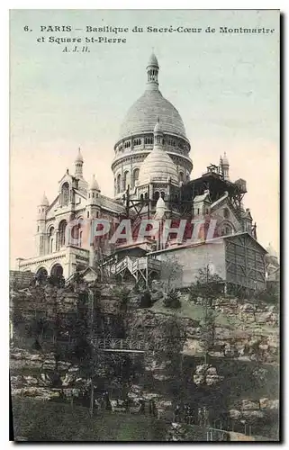 Ansichtskarte AK Paris la Basilique du Sacre Coeur de Montmartre et Square St Pierre