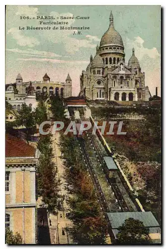 Cartes postales Paris Sacre Coeur Funiculaire le Reservoir de Montmartre