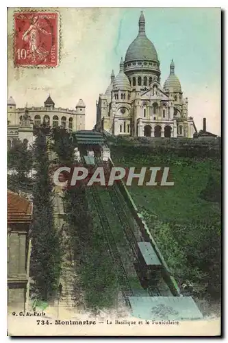 Cartes postales Montmartre La Basilique et le Funiculaire