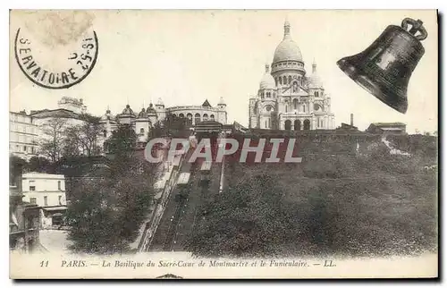 Ansichtskarte AK Paris Basilique du Sacre Coeur de Montmartre et le Funiculaire Cloche