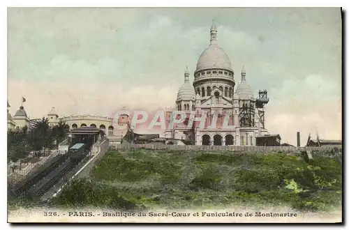 Cartes postales Paris Basilique du Sacre Coeur et Funiculaire de Montmartre