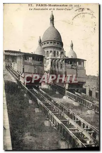 Cartes postales Paris Montmartre (18 e arr) La Funiculaire et le Sacre Coeur