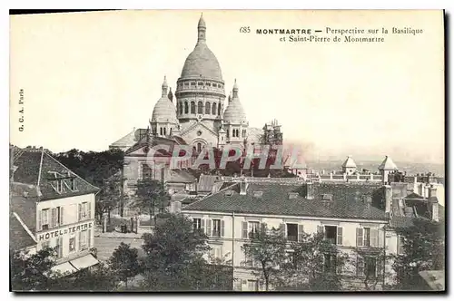 Cartes postales Montmartre Perspective sur la Basilique et Saint Pierre de Montmartre