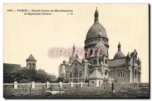 Cartes postales Paris Sacre Coeur de Montmartre et Eglise St Pierre