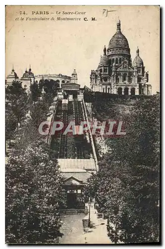 Cartes postales Paris Sacre Coeur et le  Funiculaire de Montmartre