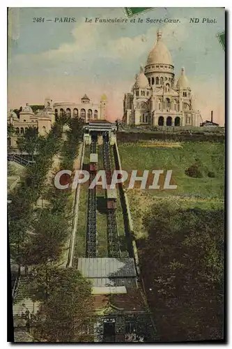 Cartes postales Paris Funiculaire et le Sacre Coeur