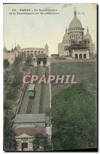 Cartes postales Paris le Sacre Coeur et le Funiculaire de Montmartre