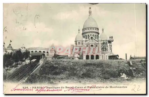 Cartes postales Paris Basilique du Sacre Coeur Funiculaire de Montmartre