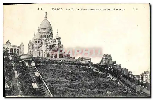 Cartes postales Paris La Butte Montmartre et le Sacre Coeur