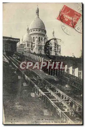 Cartes postales Paris Le Funiculaire et le Sacre Coeur