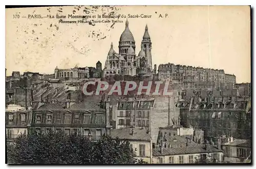 Cartes postales Paris La Butte Montmartre et la Basilique du Sacre Coeur