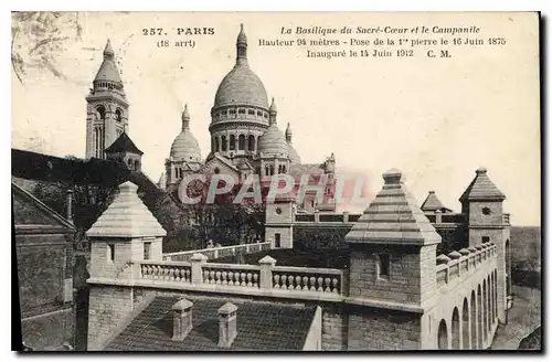 Cartes postales Paris La Basilique du Sacre Coeur et la Campanile