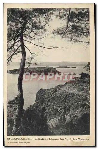 Cartes postales Saint Raphael Les deux Lions Au Fond Les Mauves