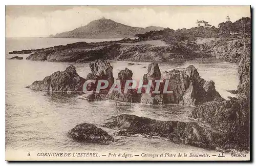 Cartes postales Corniche de l'Esterel Pres d'Agay Calanque et Phare de la Baumette