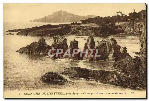 Cartes postales Corniche de l'Esterel Pres Agay Calanque et Phare de la Baumette