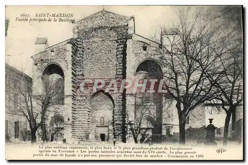 Cartes postales Saint Maximin Facade principale de la Basilique