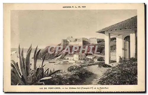 Cartes postales Ile de Port Cros le chateau fort Francois I et le petit port
