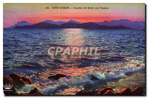 Cartes postales Cote d'Azur coucher de Soleil sur l'Esterel