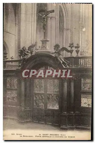 Cartes postales Saint Maximin Var La Basilique Porte centrale a l'Antree du Choeur