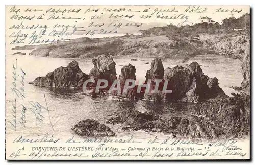 Ansichtskarte AK Corniche de l'Esterel pres d'Agay Calanque et Phare de la Baumette