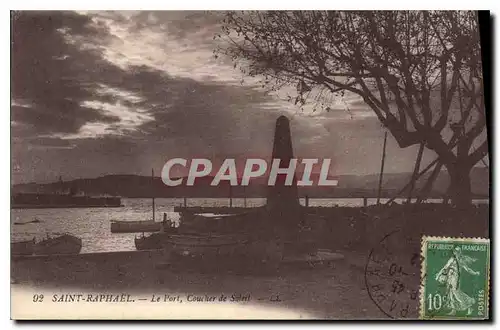 Cartes postales Saint Raphael le port coucher de Soleil