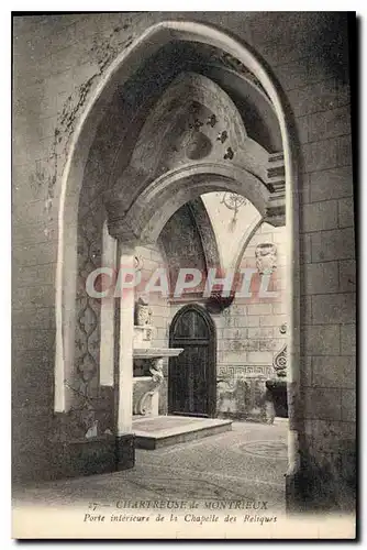 Ansichtskarte AK Chartreuse de Montrieux porte interieur de la chapelle des Reliques