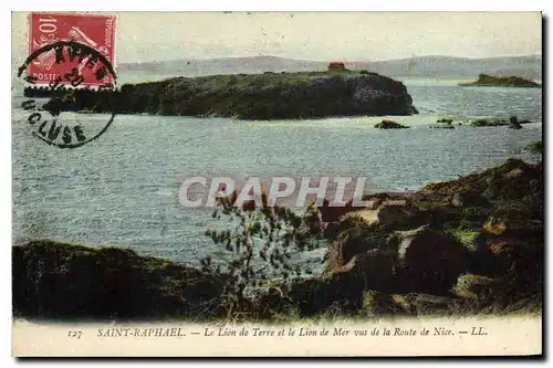 Ansichtskarte AK Saint Raphael le Lion de Terre et le Lion de Mer vue de la route Nice