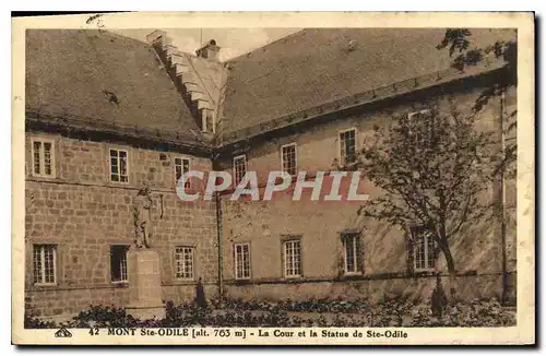 Cartes postales Mont Ste Odile la Cour et la Statue de Ste Odile