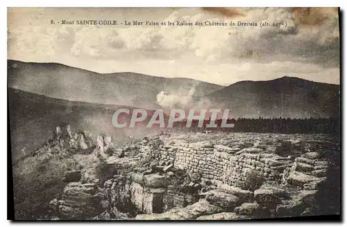 Cartes postales Mont Sainte Odile le mur Paien et les Ruines des chateaux de Drestein