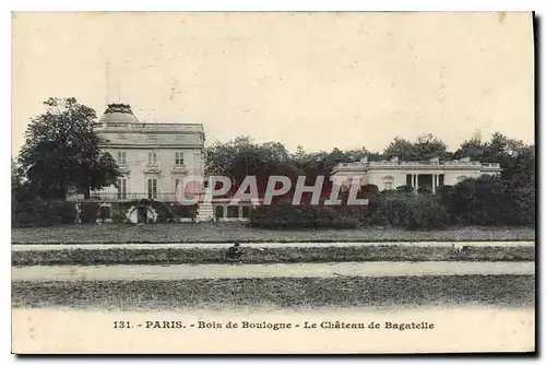 Cartes postales Paris au Bois de Boulogne le chateau de Bagatelle