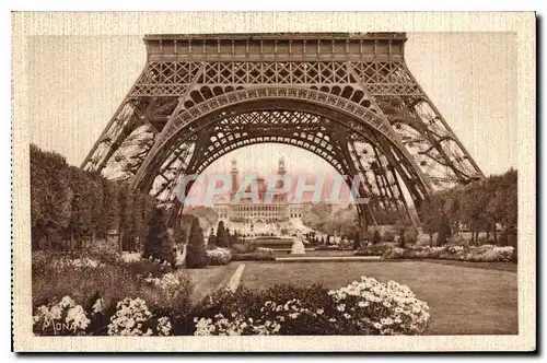 Ansichtskarte AK Les Petits Tableaux de Paris les jardins pres de la tour Eiffel au dernier plan le Trocadero