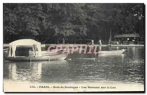 Cartes postales Paris Bois de Boulogne les Bateaux sur le Lac